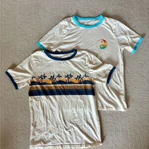 Bundle of Two Treasure & Bond Kids' White and Blue Graphic T-Shirts XL (14-16)